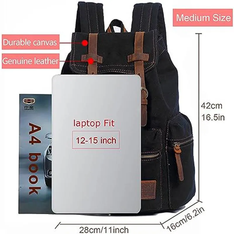 Casual Fashion Foreign Trade School Bag Men's and Women's Retro Canvas Backpack Laptop Rucksack