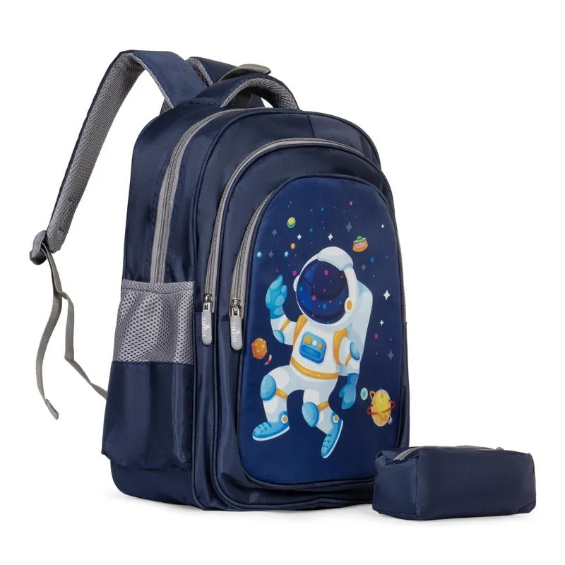 Casual Kids Backpack - Lightweight, Fun Design | 22L | Black - Astronaut