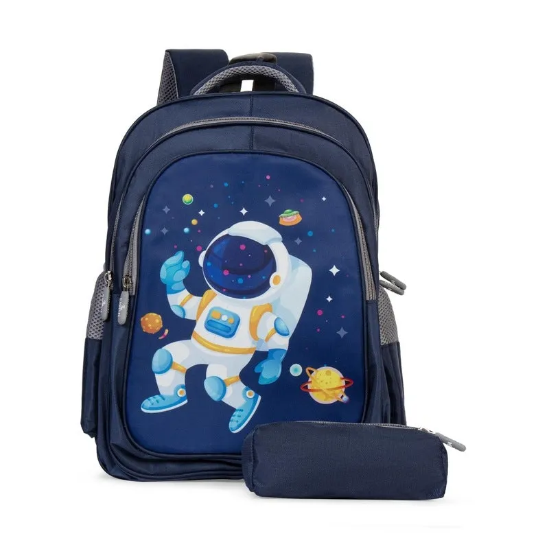 Casual Kids Backpack - Lightweight, Fun Design | 22L | Black - Astronaut