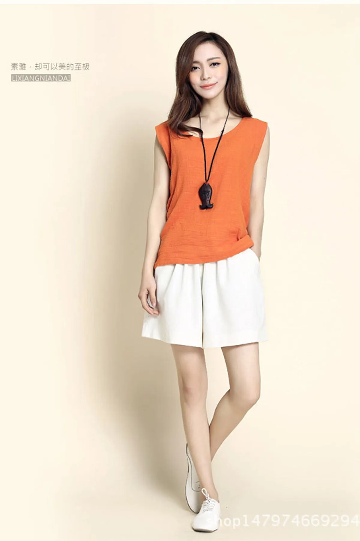 Casual Pure Color High Waist Loose Shorts