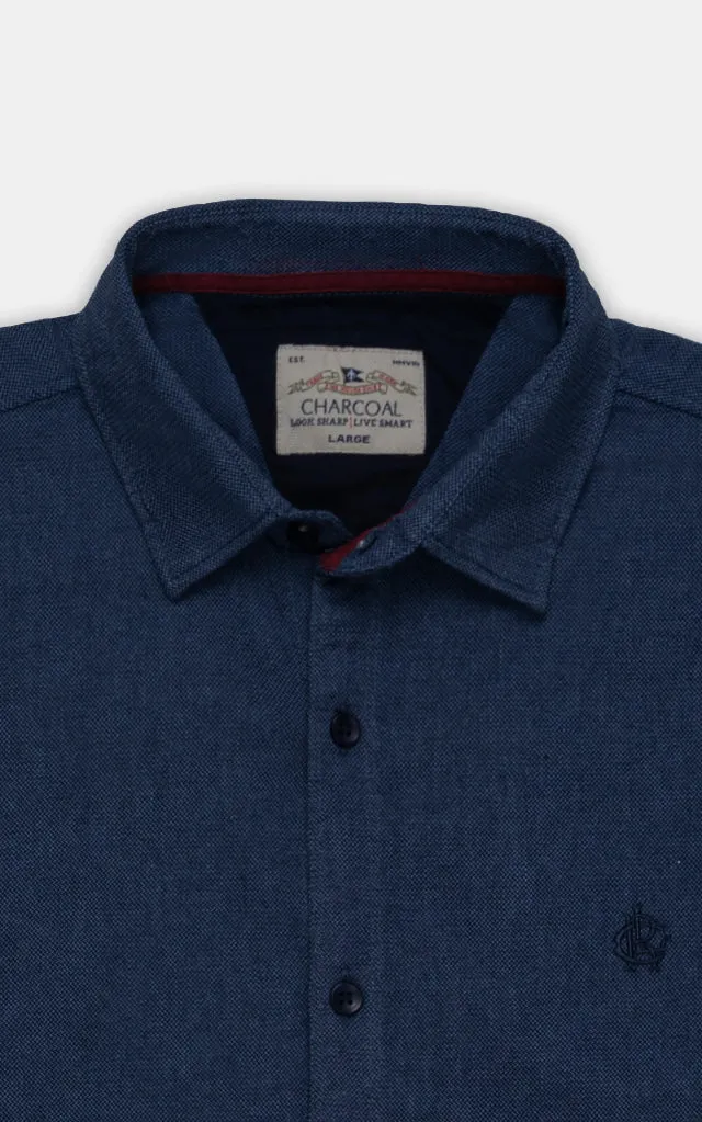 CASUAL SHIRT NAVY TEXTURED