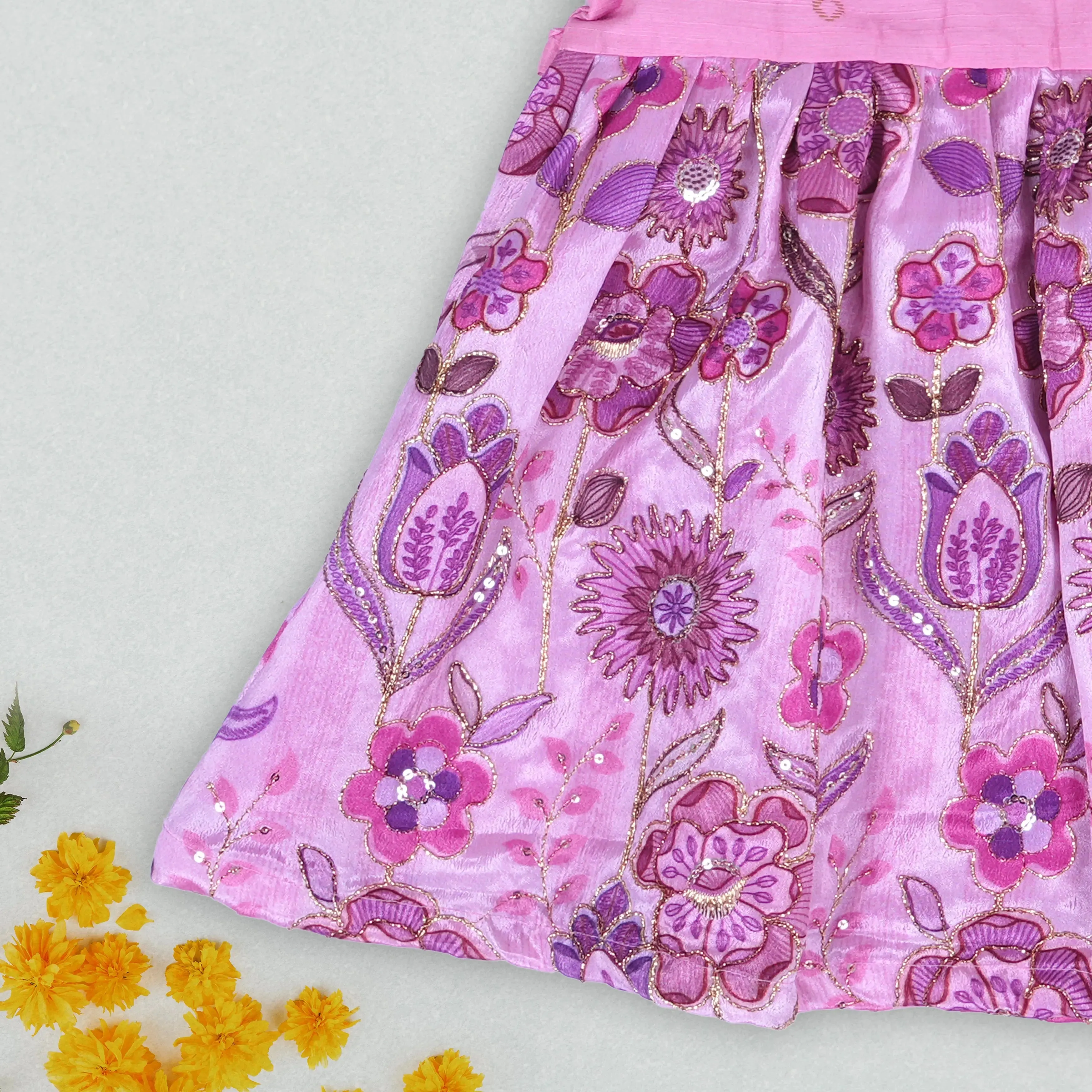 Charming Pastel Frock For Girls - Intricate Embroidery Design