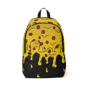 Cheesy Pizza Unisex Fabric Backpack (Black)