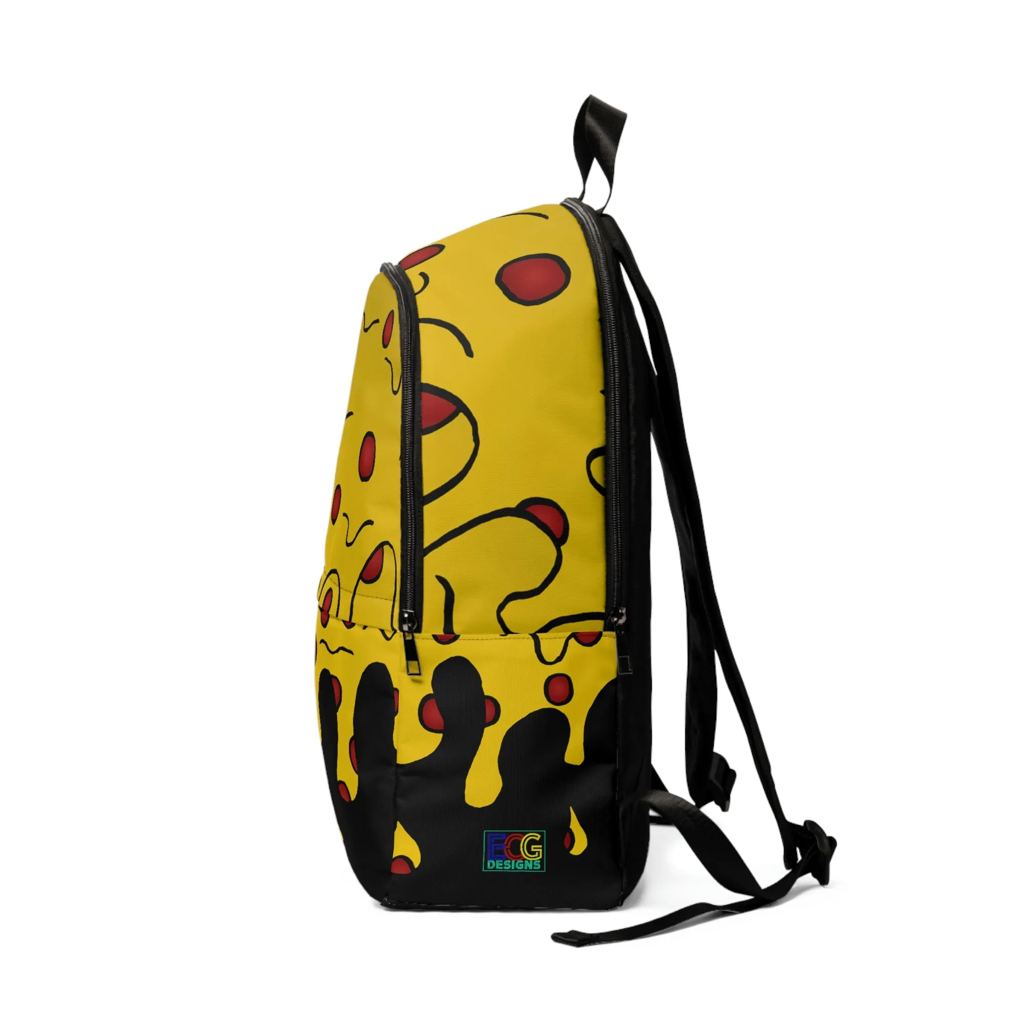 Cheesy Pizza Unisex Fabric Backpack (Black)