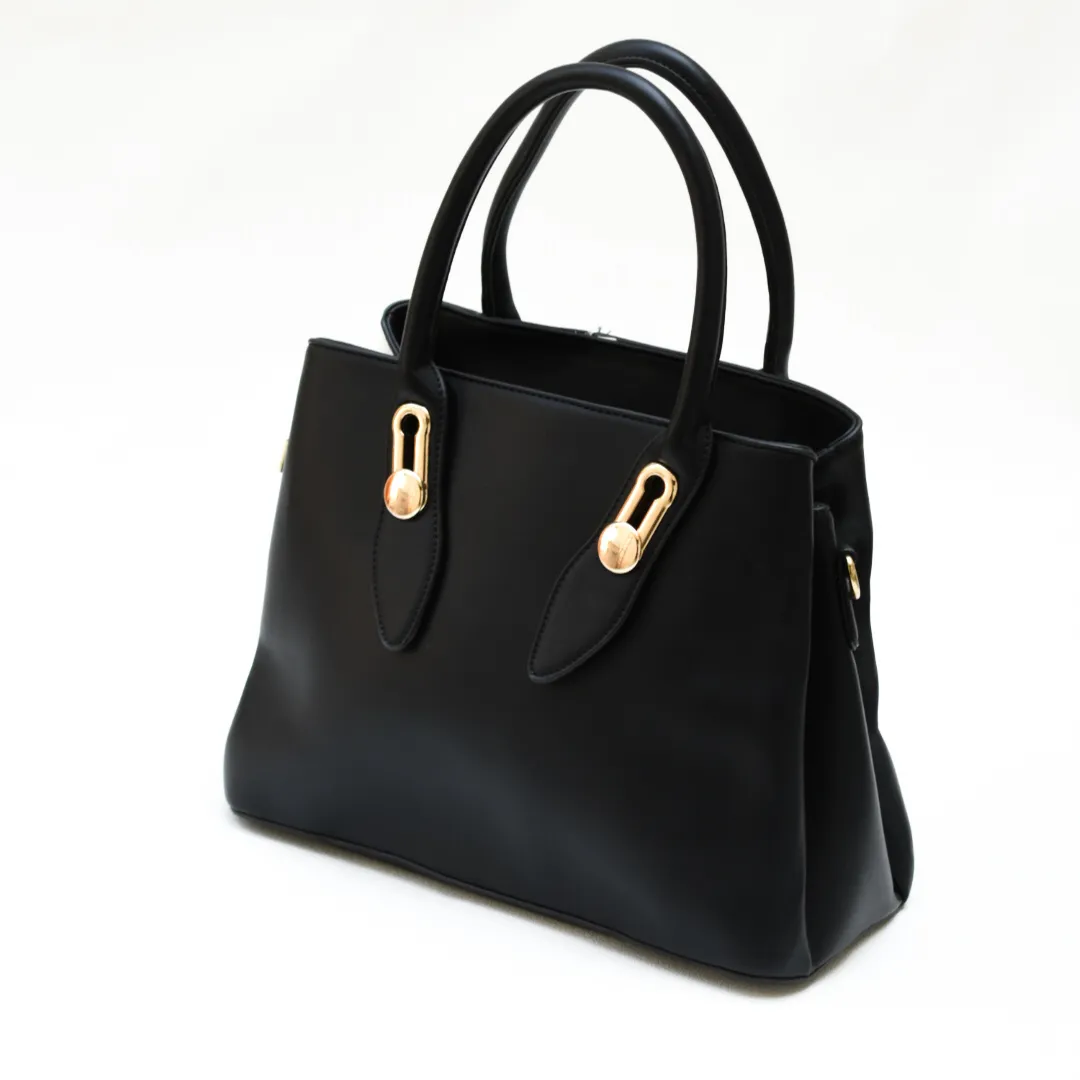 Chic Tricolor Tote Black