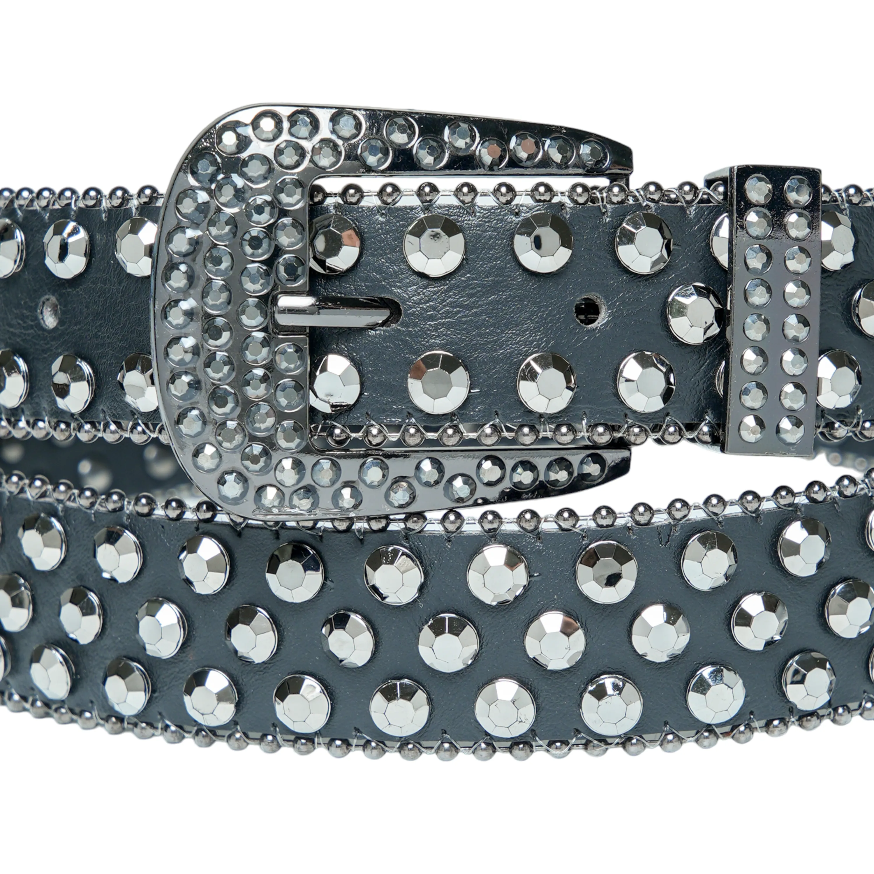 Chokore Crystal Rhinestone Pure Leather Belt (Black)