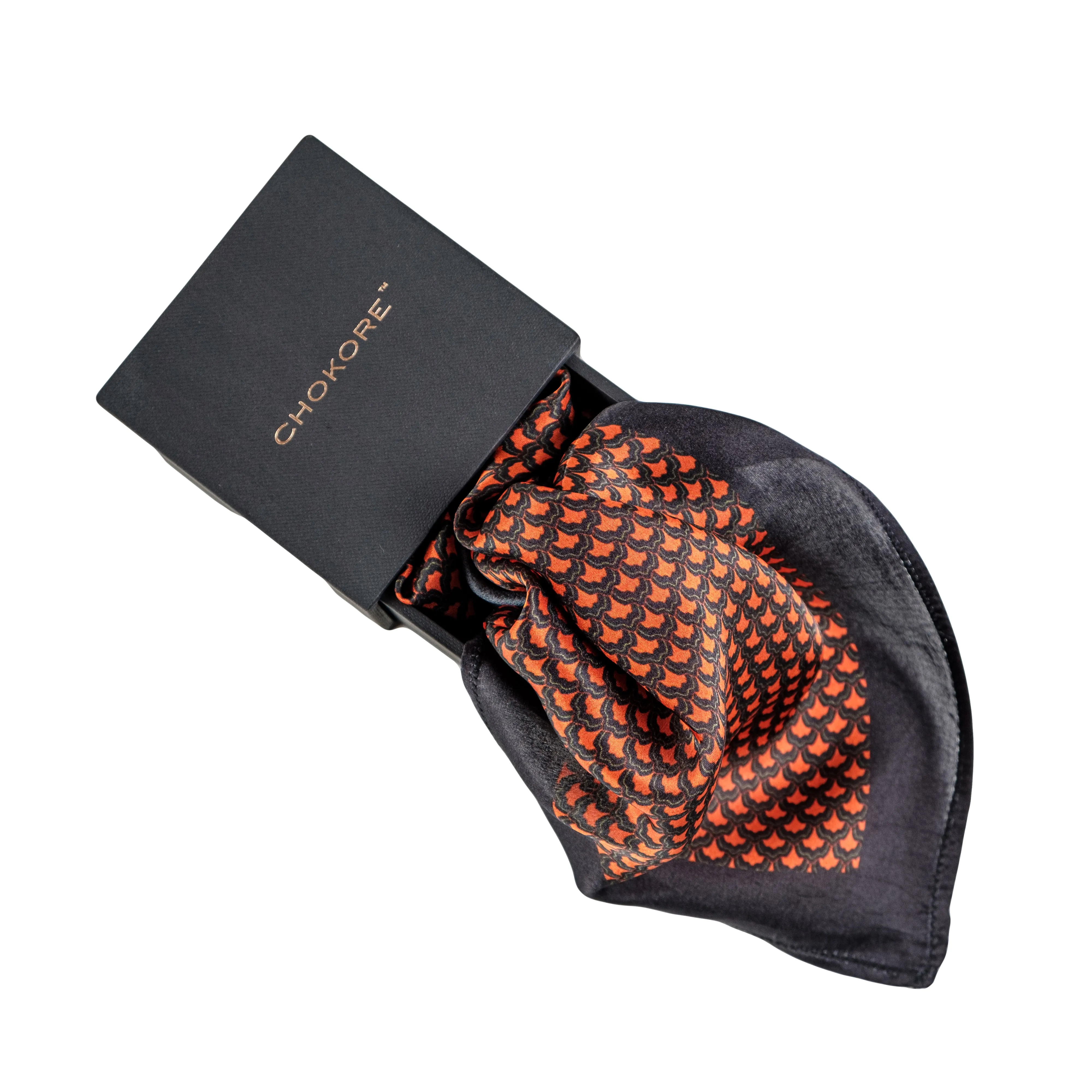 Chokore Red and Black Silk Pocket Square - Indian At Heart line