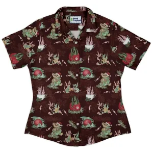 Christmas Time with Dragons Curvy Button Up Shirt