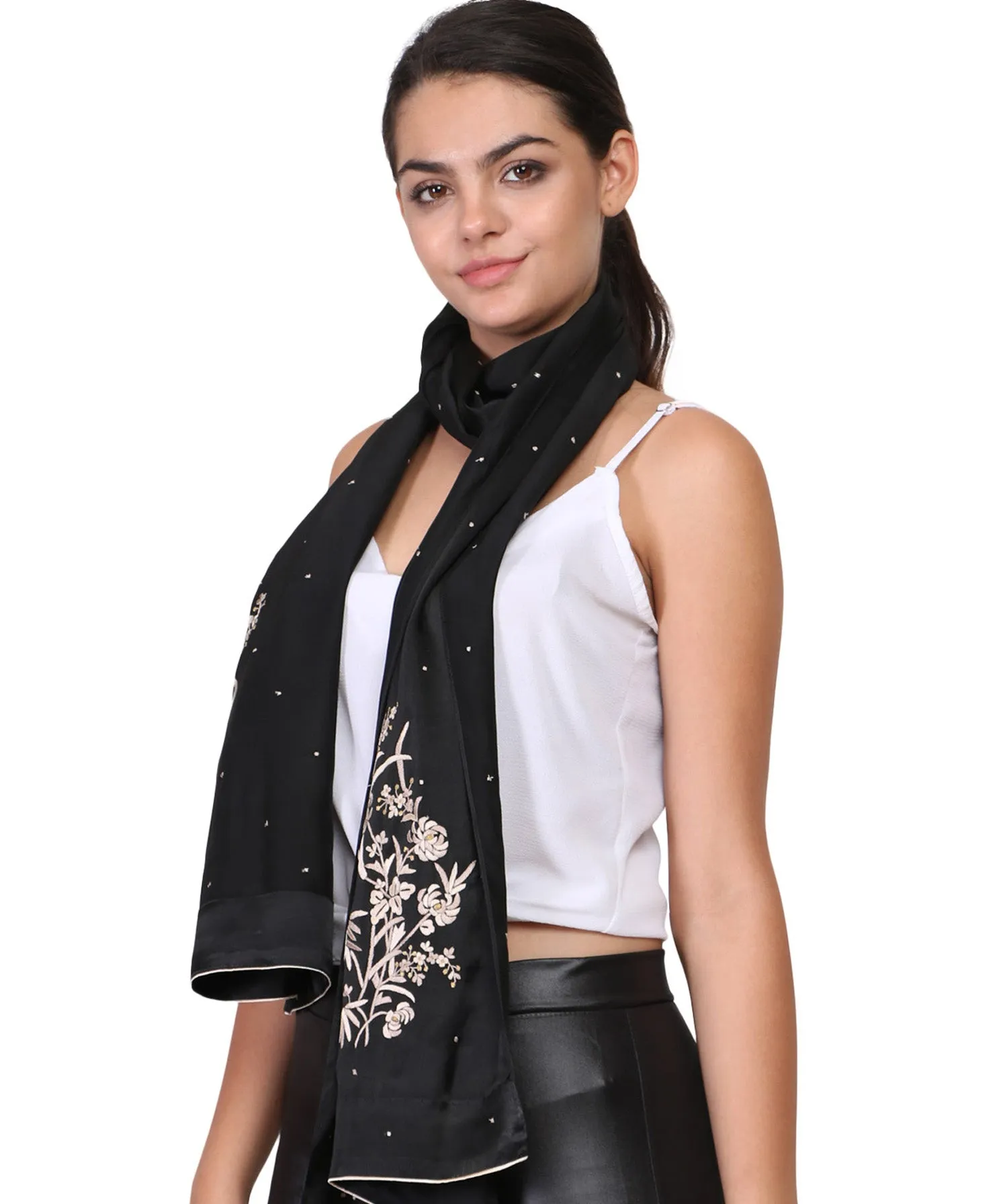 Chrysanthemum joy Parsi Embroidery Stole