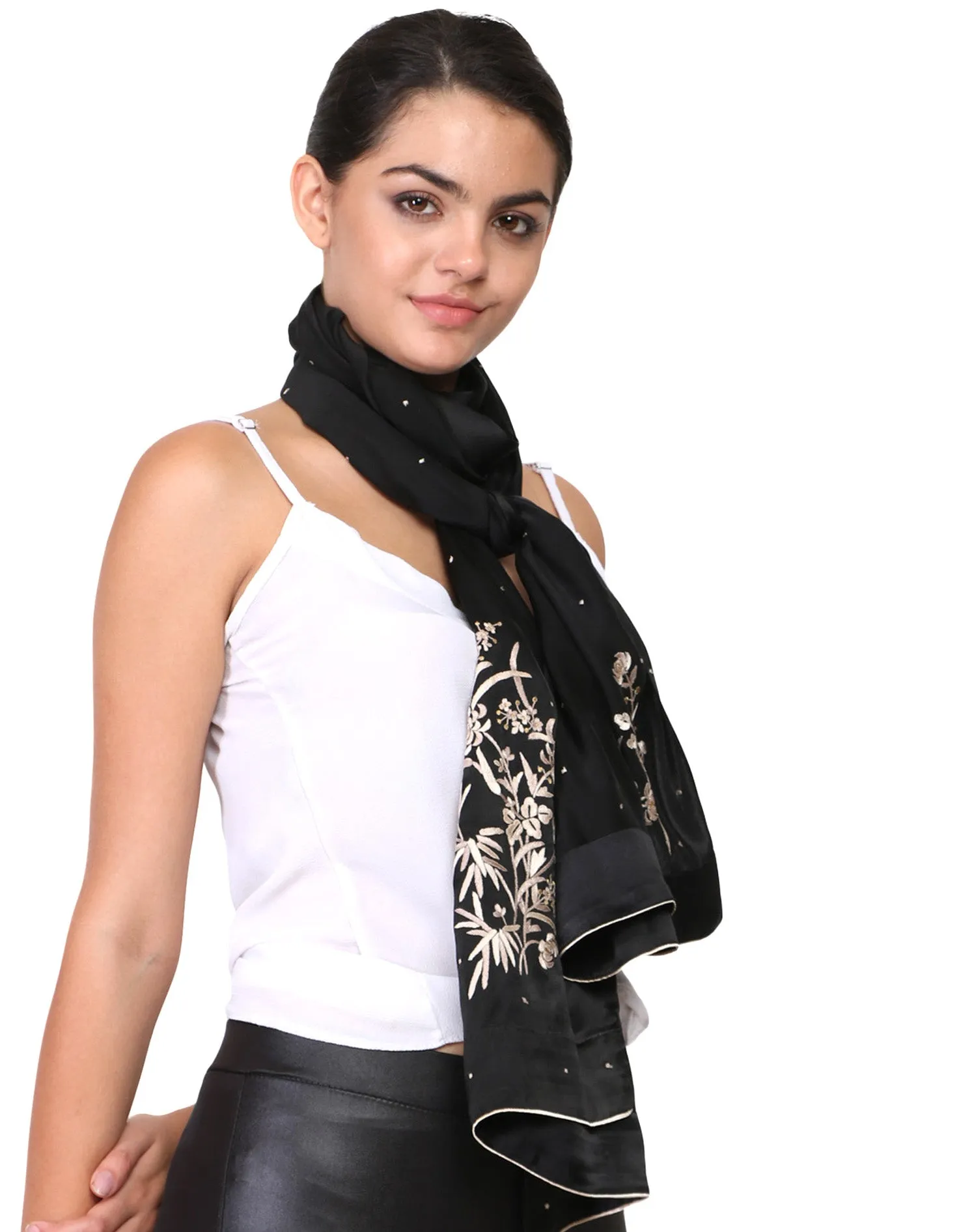 Chrysanthemum joy Parsi Embroidery Stole