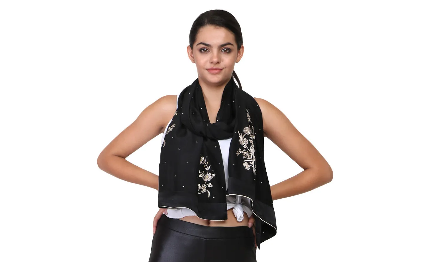 Chrysanthemum joy Parsi Embroidery Stole