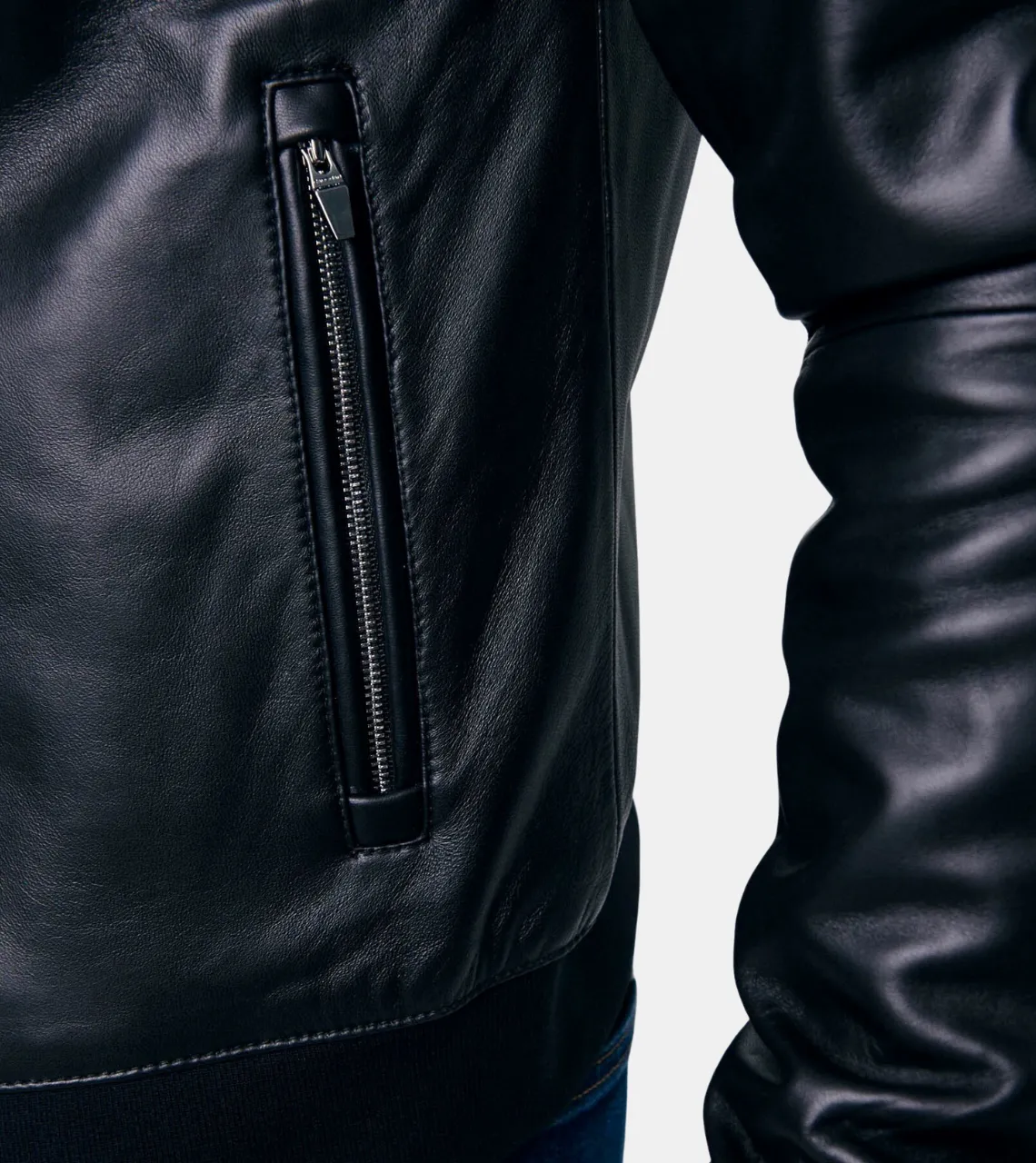 Clifer Men's Black Bomber Leather Jacket