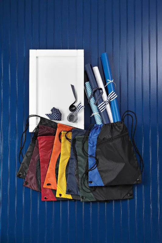 Colorblock Polyester Cinch Pack/Drawstring Bag. BPK166