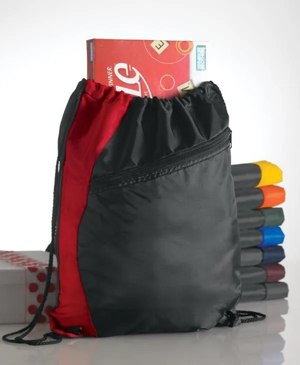 Colorblock Polyester Cinch Pack/Drawstring Bag. BPK166