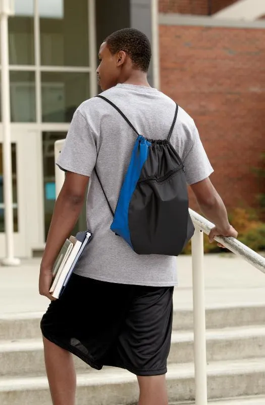 Colorblock Polyester Cinch Pack/Drawstring Bag. BPK166