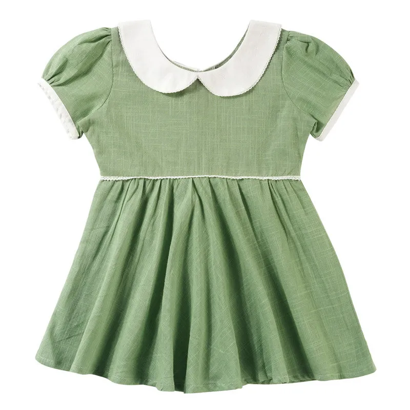 Cotton Dress For Baby Girls | Green