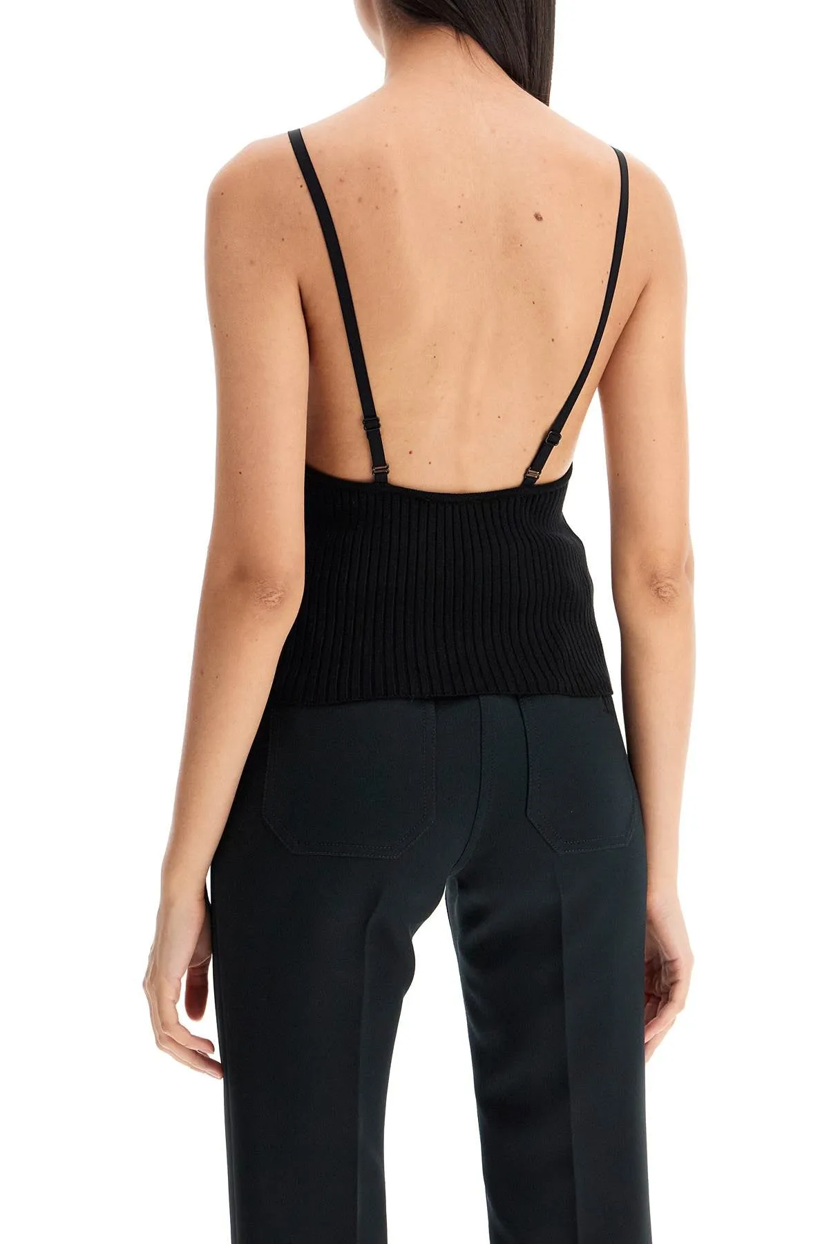 COURREGES ribbed sleeveless top with