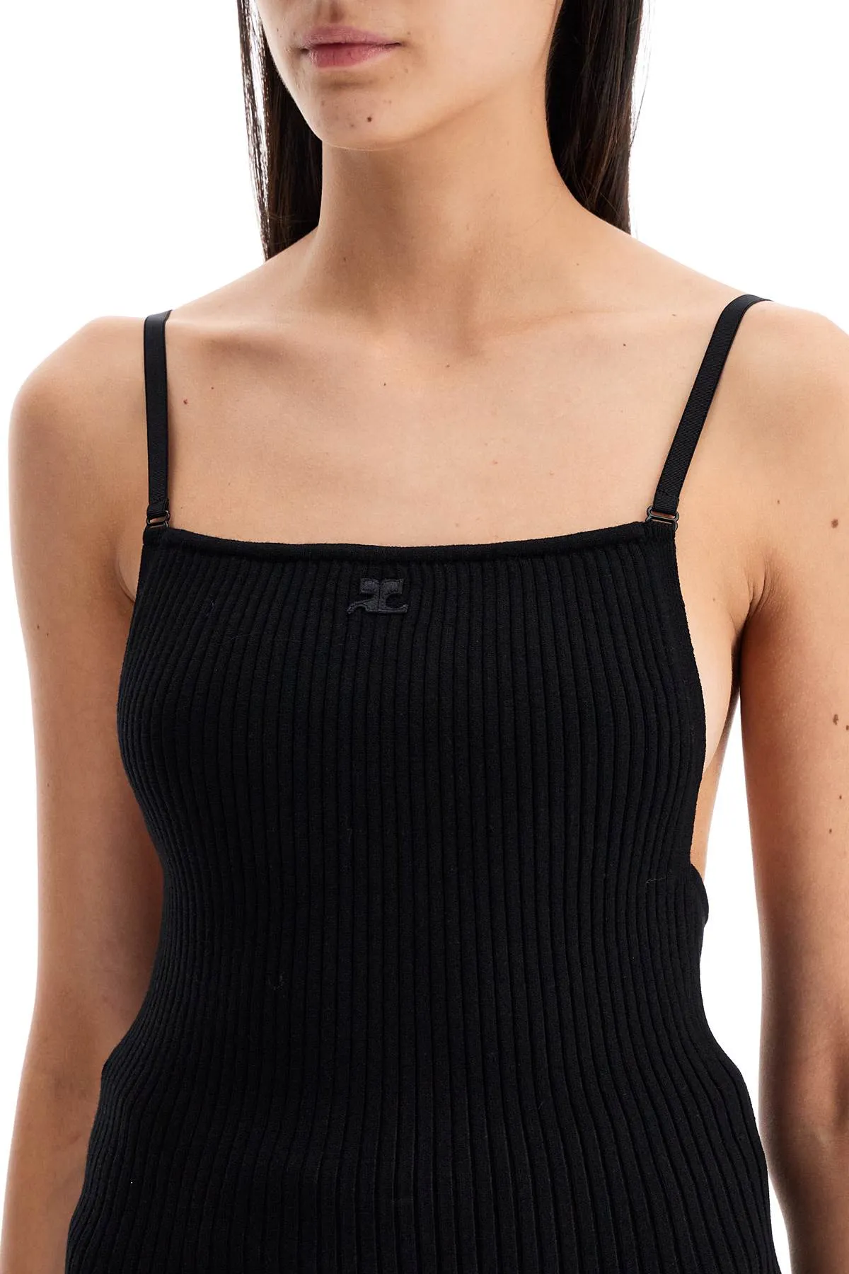 COURREGES ribbed sleeveless top with