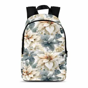 Cream Poinsettia  Adult Casual Backpack