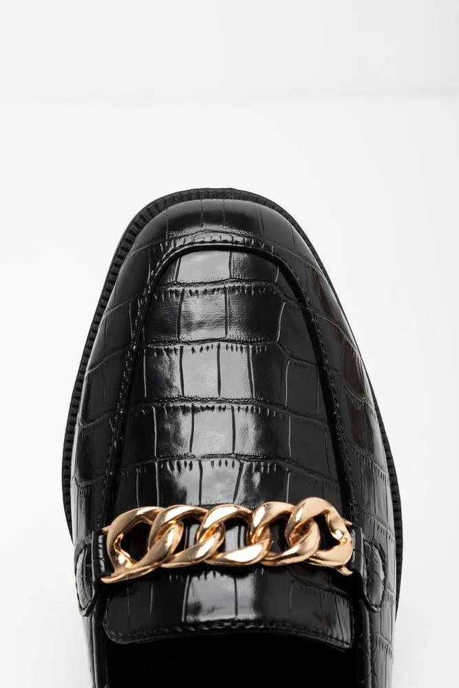 Croc Chain Loafer Black