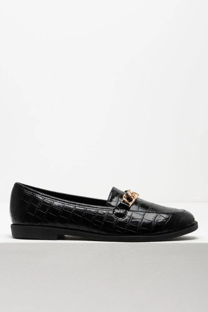 Croc Chain Loafer Black