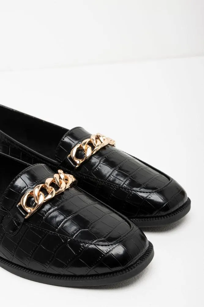 Croc Chain Loafer Black