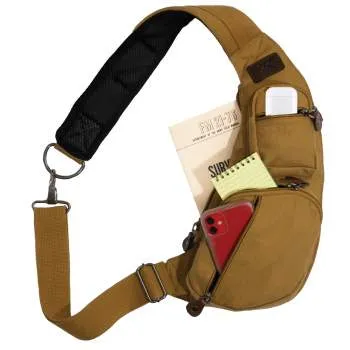 Crossbody Canvas Sling Bag - Vintage Olive Drab