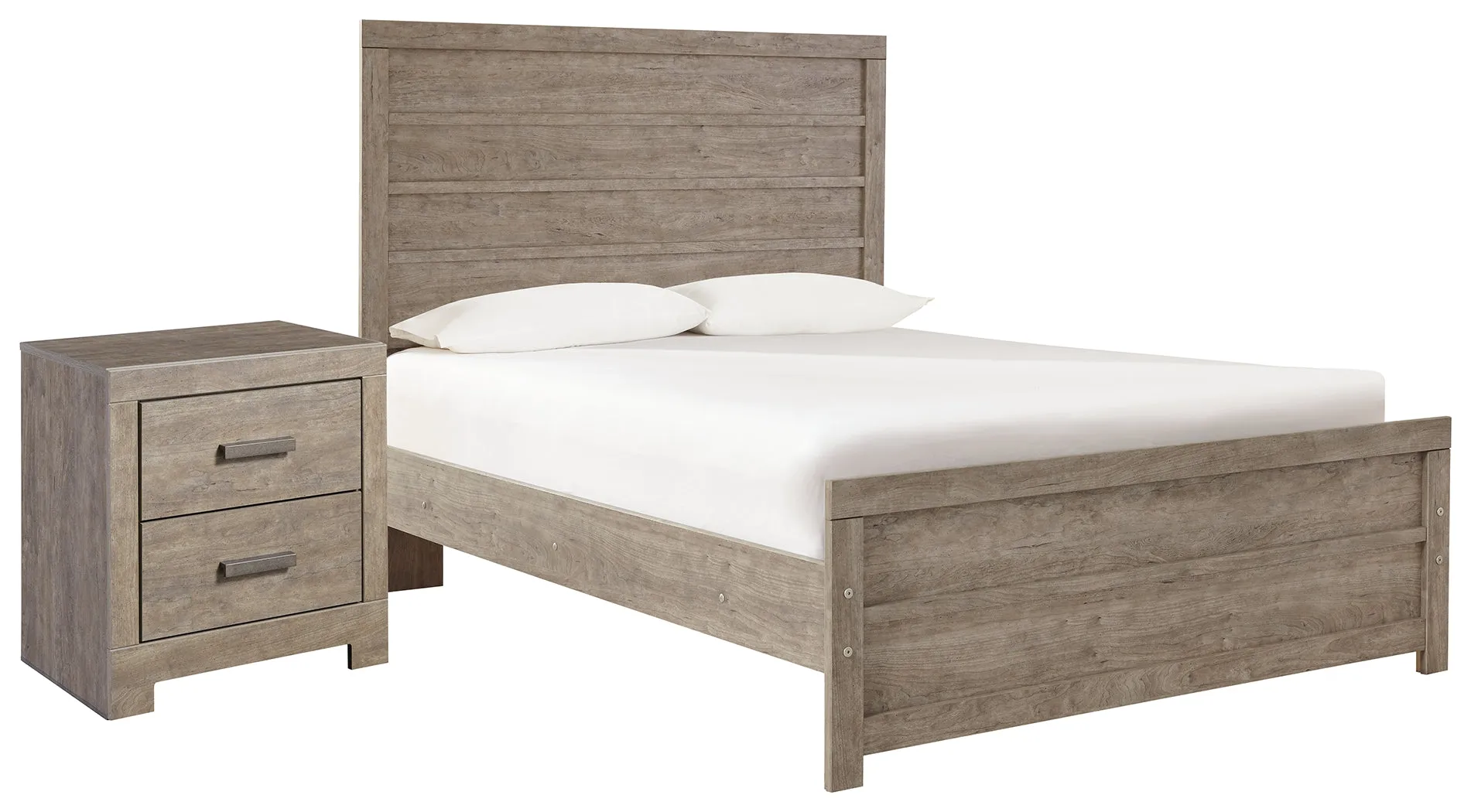 Culverbach Full Panel Bed with Nightstand in Gray