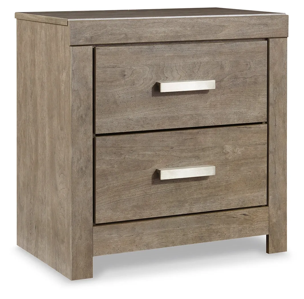 Culverbach Full Panel Bed with Nightstand in Gray