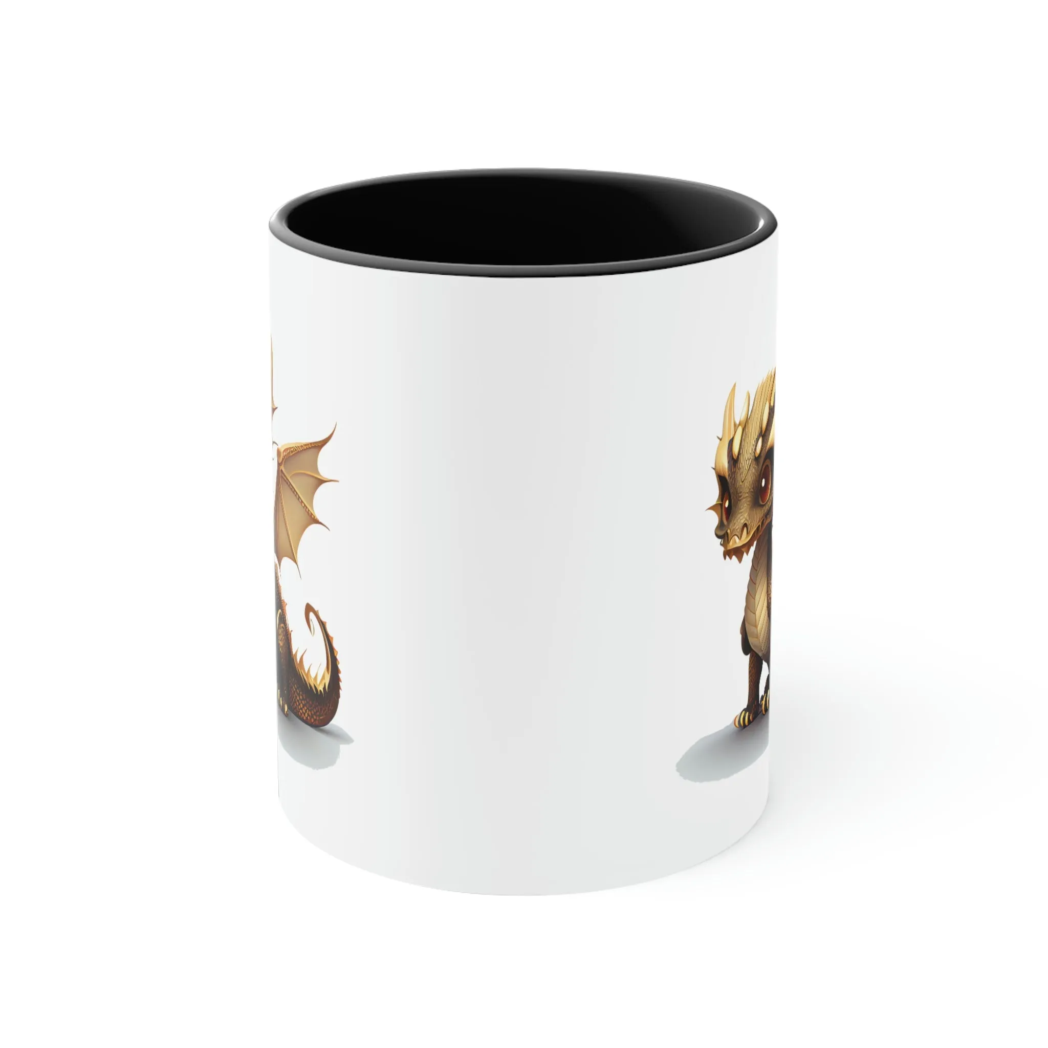 Cute Gold Dragon 03 - Accent Coffee Mug, 11oz