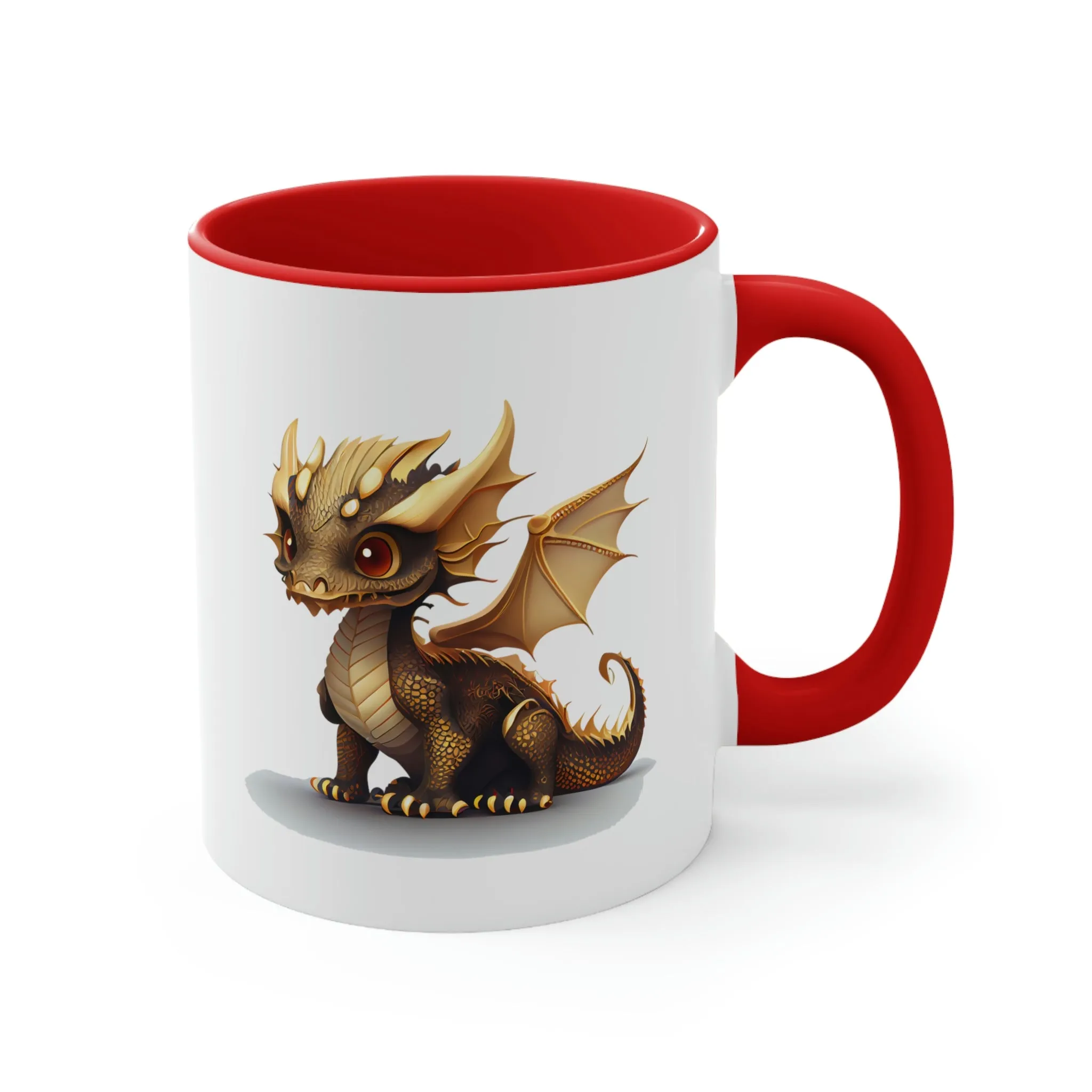 Cute Gold Dragon 03 - Accent Coffee Mug, 11oz