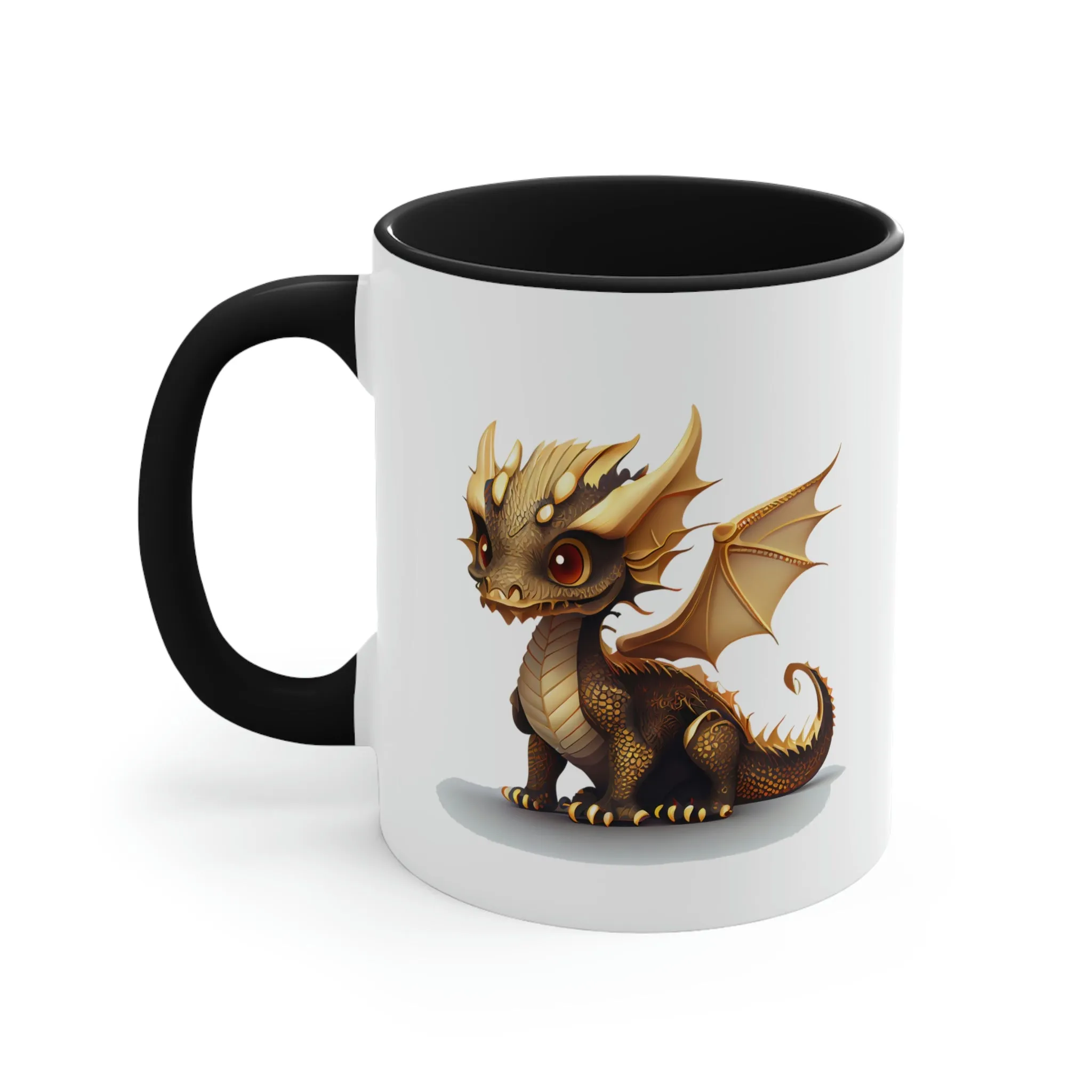 Cute Gold Dragon 03 - Accent Coffee Mug, 11oz