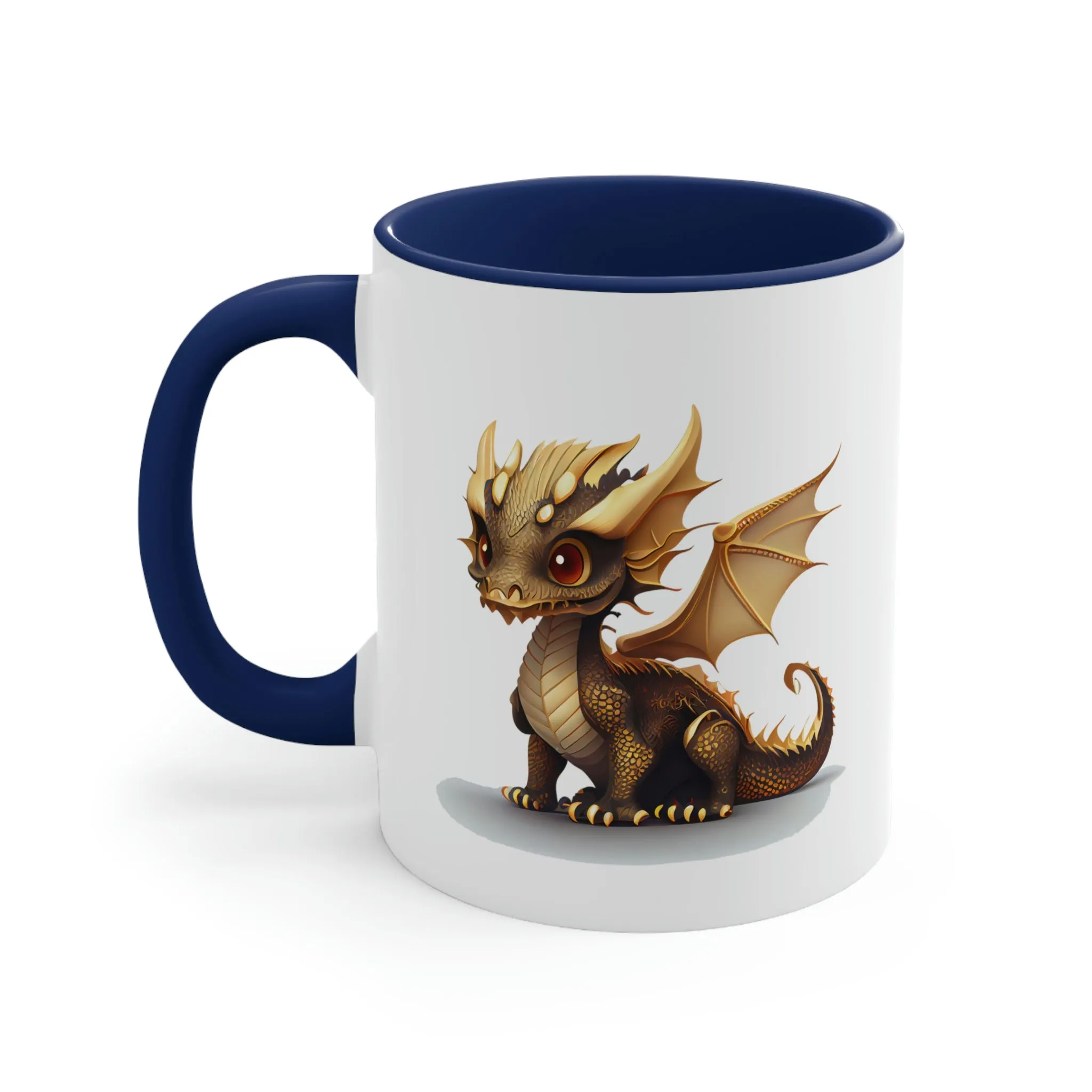 Cute Gold Dragon 03 - Accent Coffee Mug, 11oz