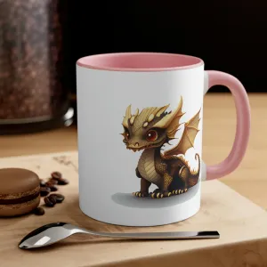 Cute Gold Dragon 03 - Accent Coffee Mug, 11oz