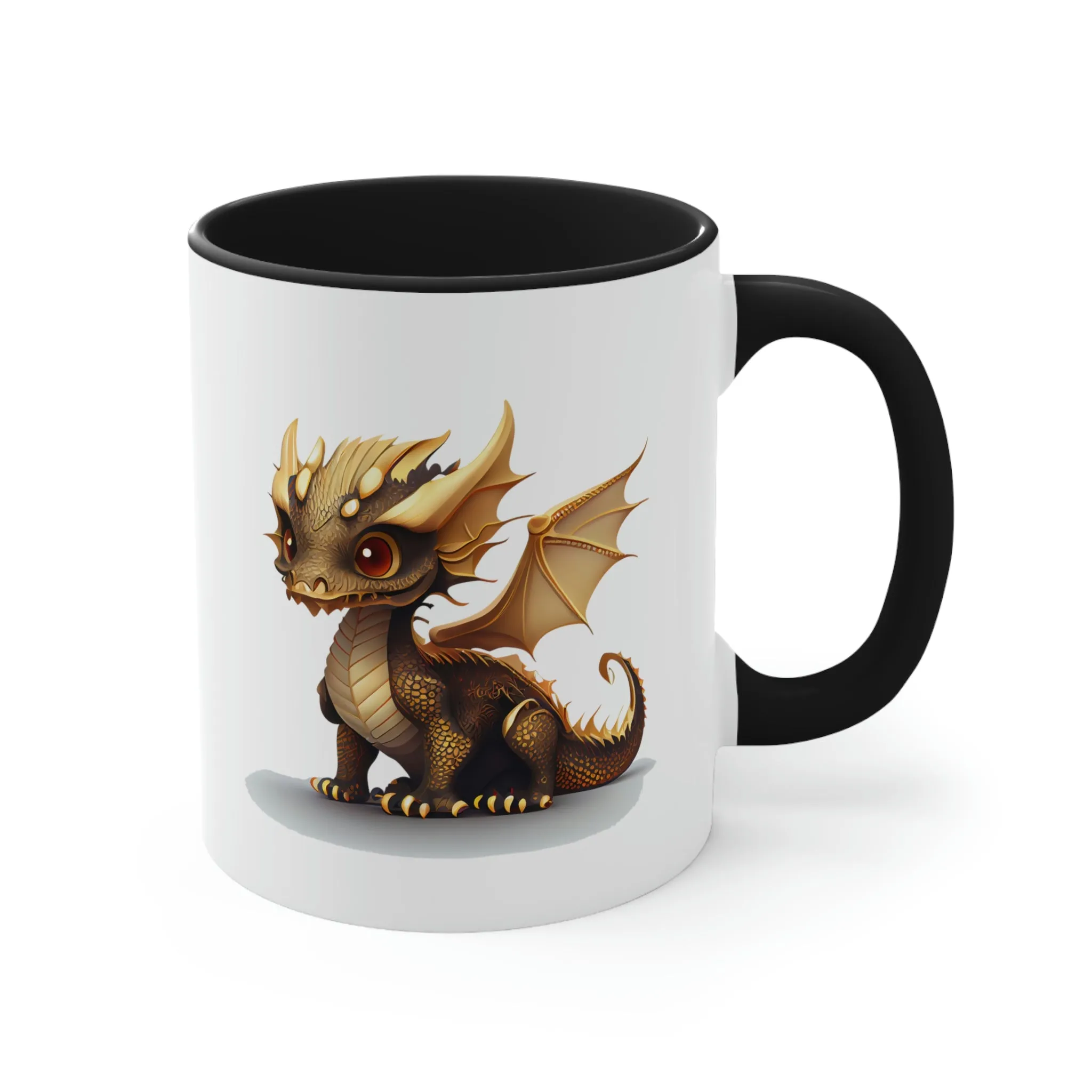 Cute Gold Dragon 03 - Accent Coffee Mug, 11oz