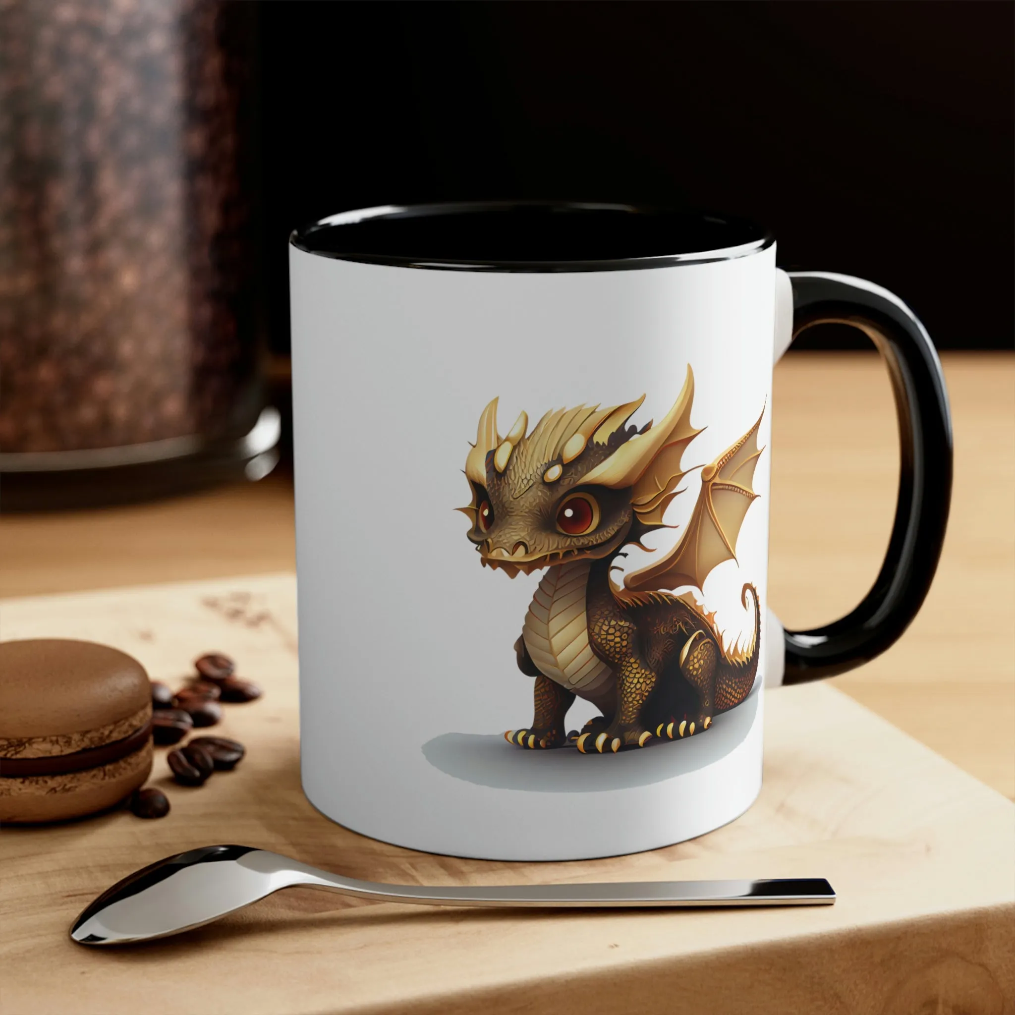 Cute Gold Dragon 03 - Accent Coffee Mug, 11oz