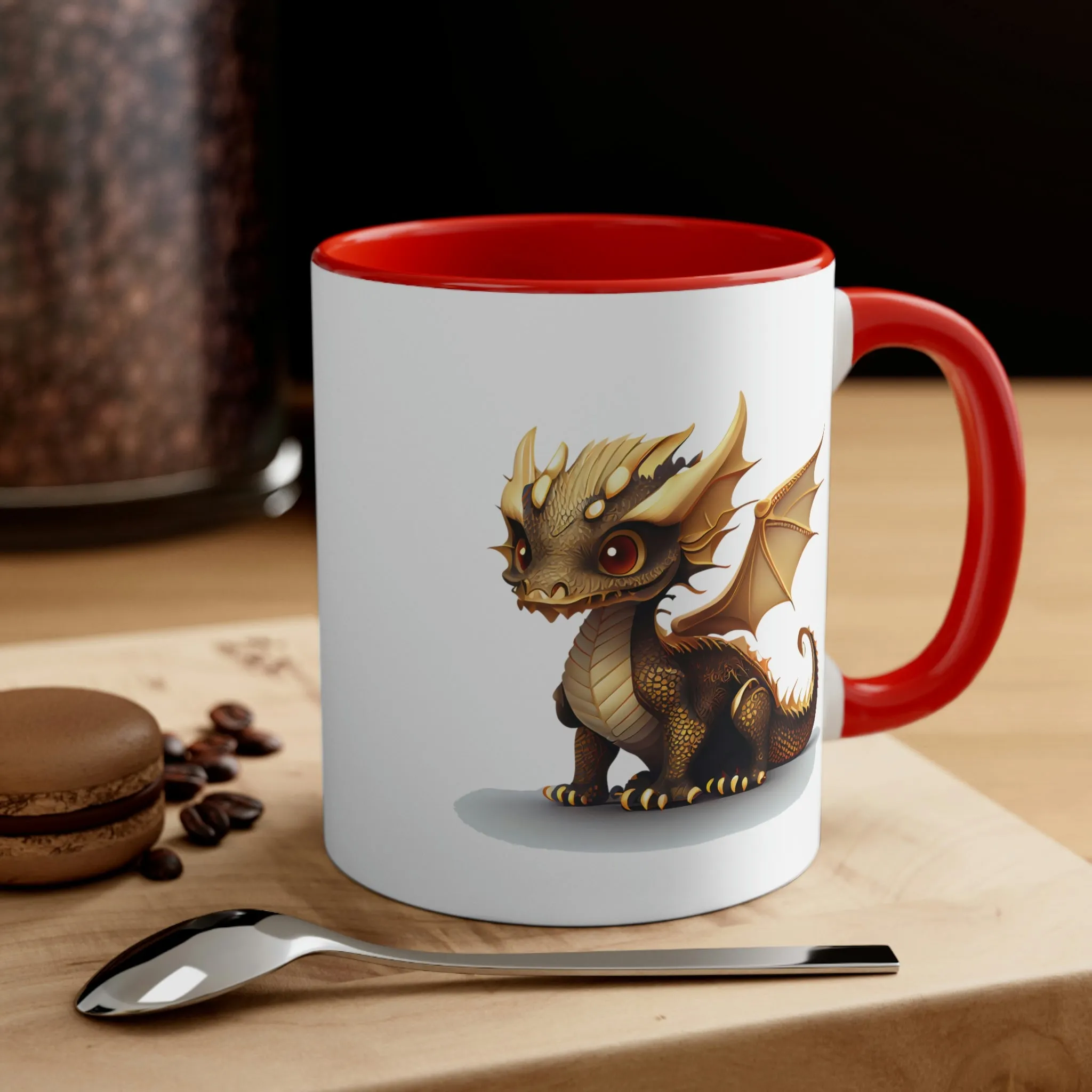 Cute Gold Dragon 03 - Accent Coffee Mug, 11oz