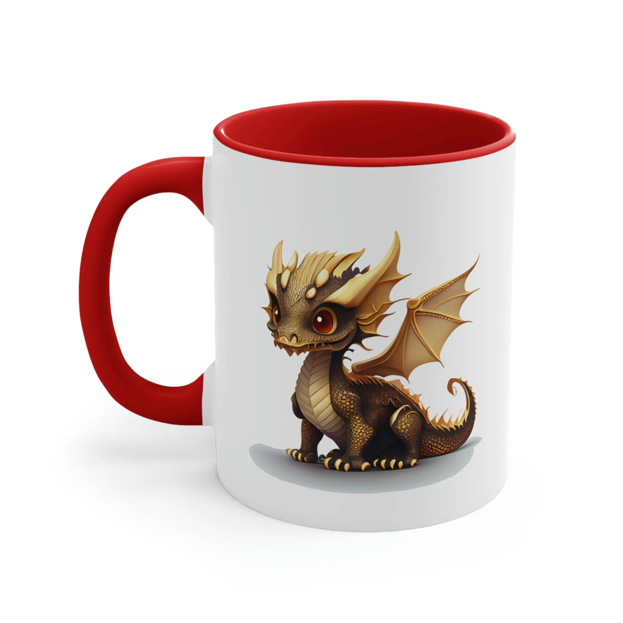 Cute Gold Dragon 03 - Accent Coffee Mug, 11oz