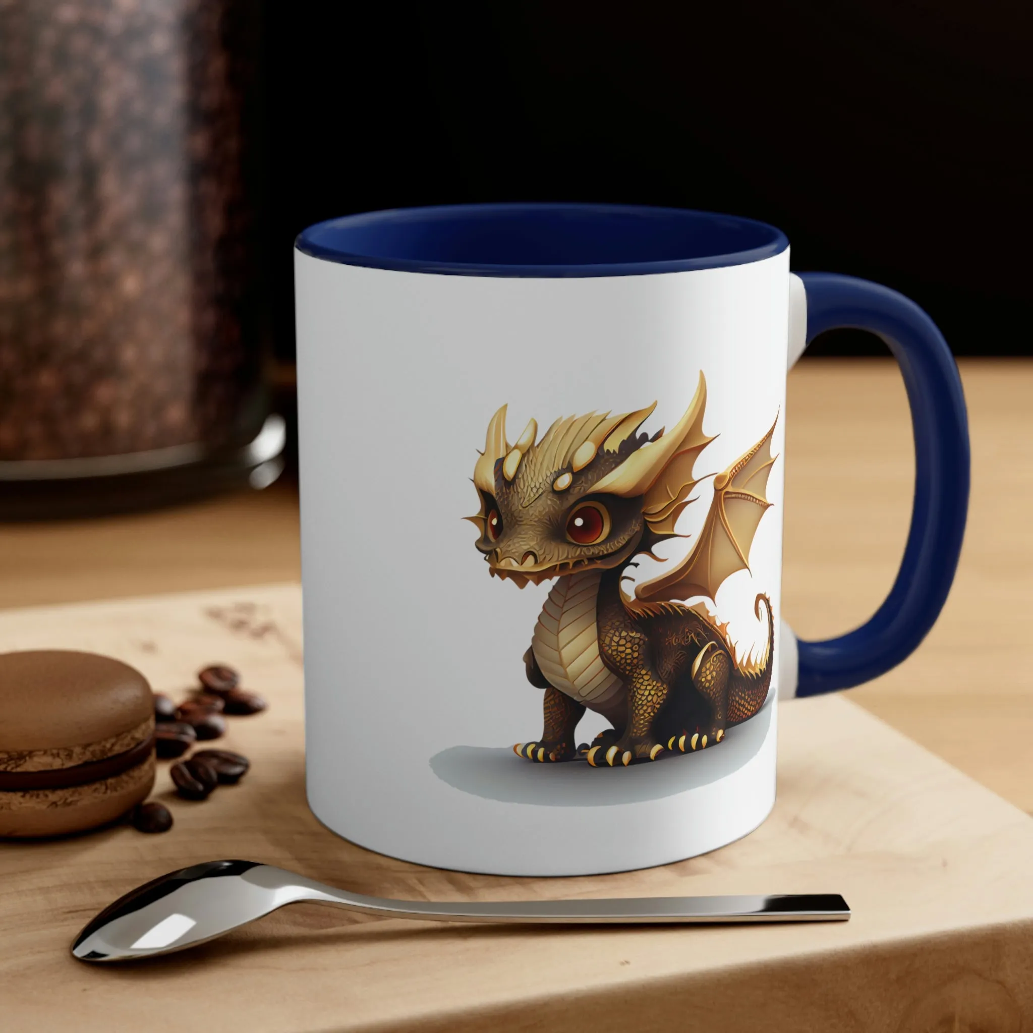 Cute Gold Dragon 03 - Accent Coffee Mug, 11oz