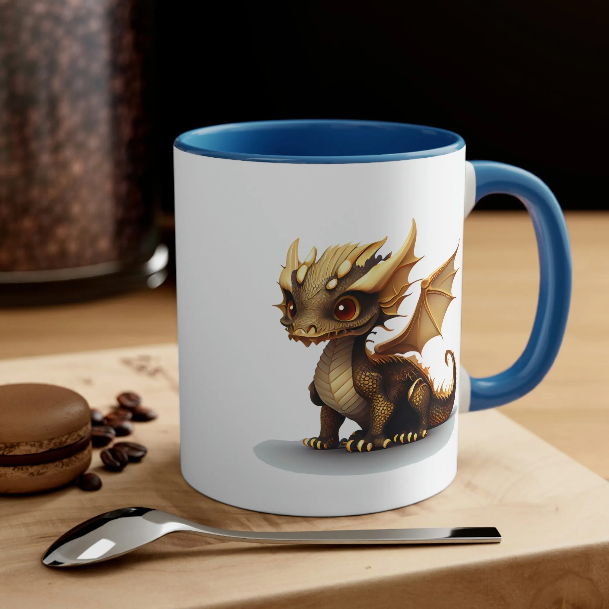 Cute Gold Dragon 03 - Accent Coffee Mug, 11oz