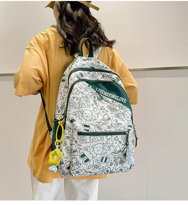 Cute Graffiti Print Backpack