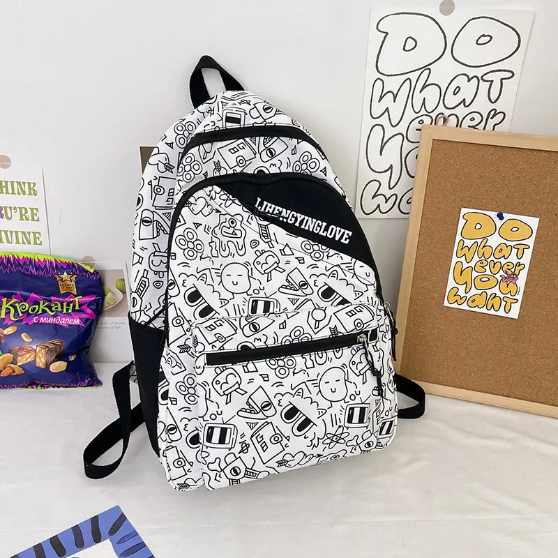 Cute Graffiti Print Backpack