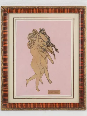 Cutout Drawing of a Nude Couple by James Pradier (1790-1852) - 10¼" x 8¼"