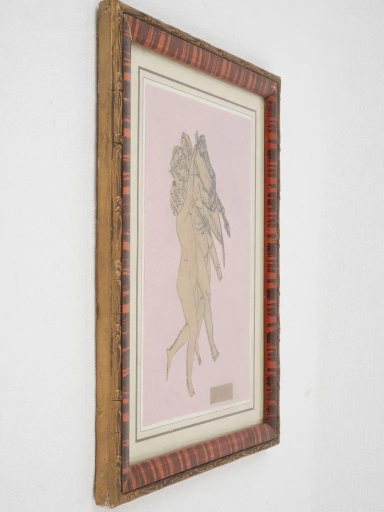 Cutout Drawing of a Nude Couple by James Pradier (1790-1852) - 10¼" x 8¼"