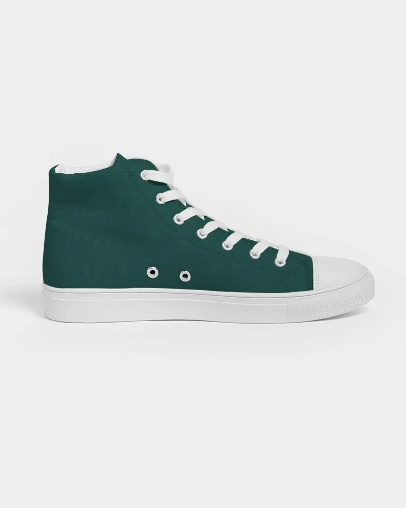 Dark Blue Cool Green Men's High-top Canvas Sneakers | Men's | Dark Pure Blue Cool Green | C100M0Y50K80