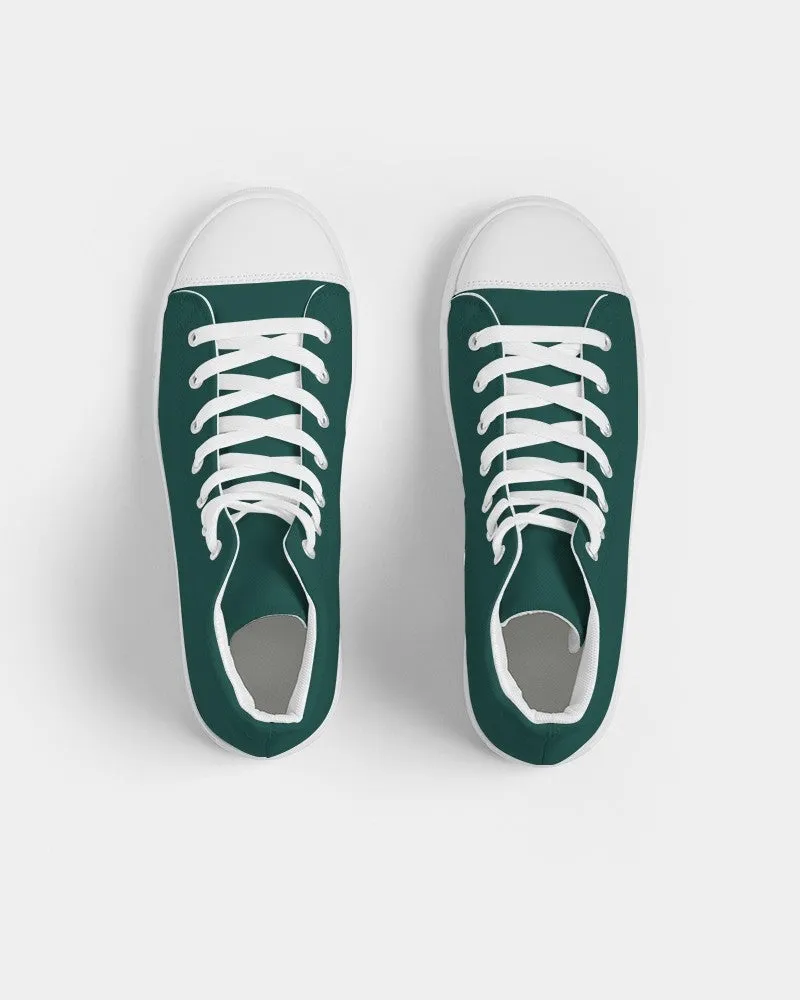 Dark Blue Cool Green Men's High-top Canvas Sneakers | Men's | Dark Pure Blue Cool Green | C100M0Y50K80