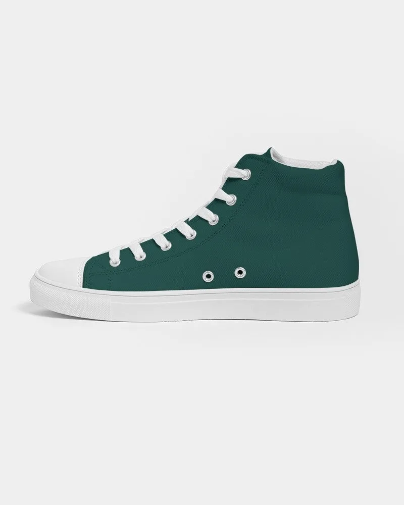 Dark Blue Cool Green Men's High-top Canvas Sneakers | Men's | Dark Pure Blue Cool Green | C100M0Y50K80