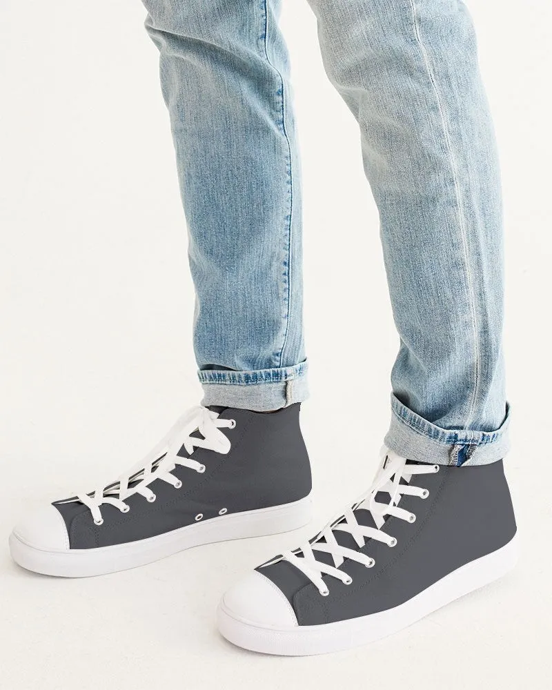 Dark Blue Gray Men's High-top Canvas Sneakers | Men's | Dark Pale Blue Gray | C10M10Y0K80