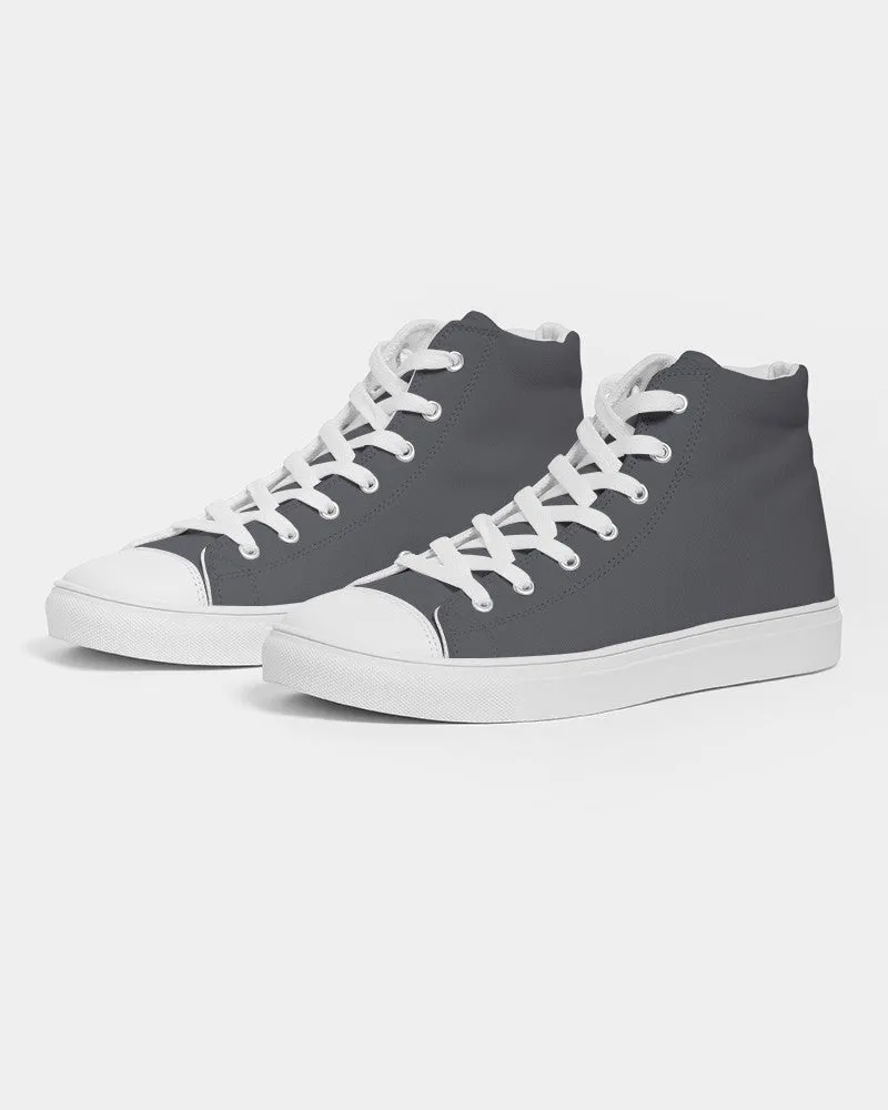 Dark Blue Gray Men's High-top Canvas Sneakers | Men's | Dark Pale Blue Gray | C10M10Y0K80