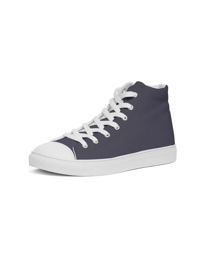 Dark Blue Gray Men's High-top Canvas Sneakers | Men's | Dark Pale Pastel Blue Gray | C30M30Y0K80